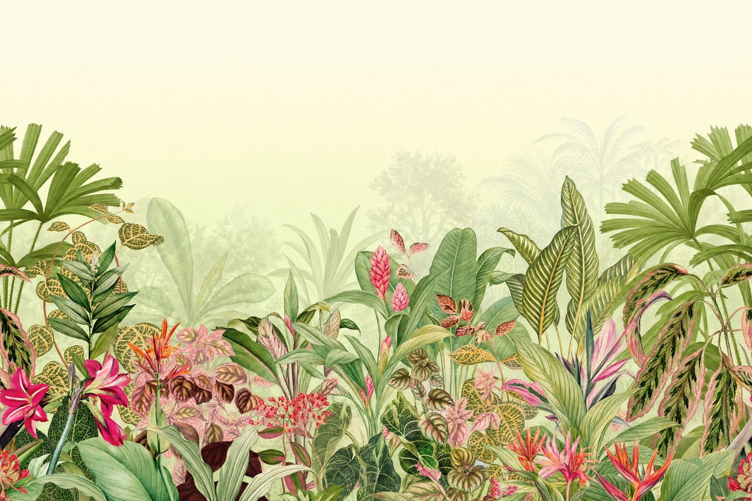 Tropical Wallpaper Botanical Watercolor Removable Wall Decor pattern artwork