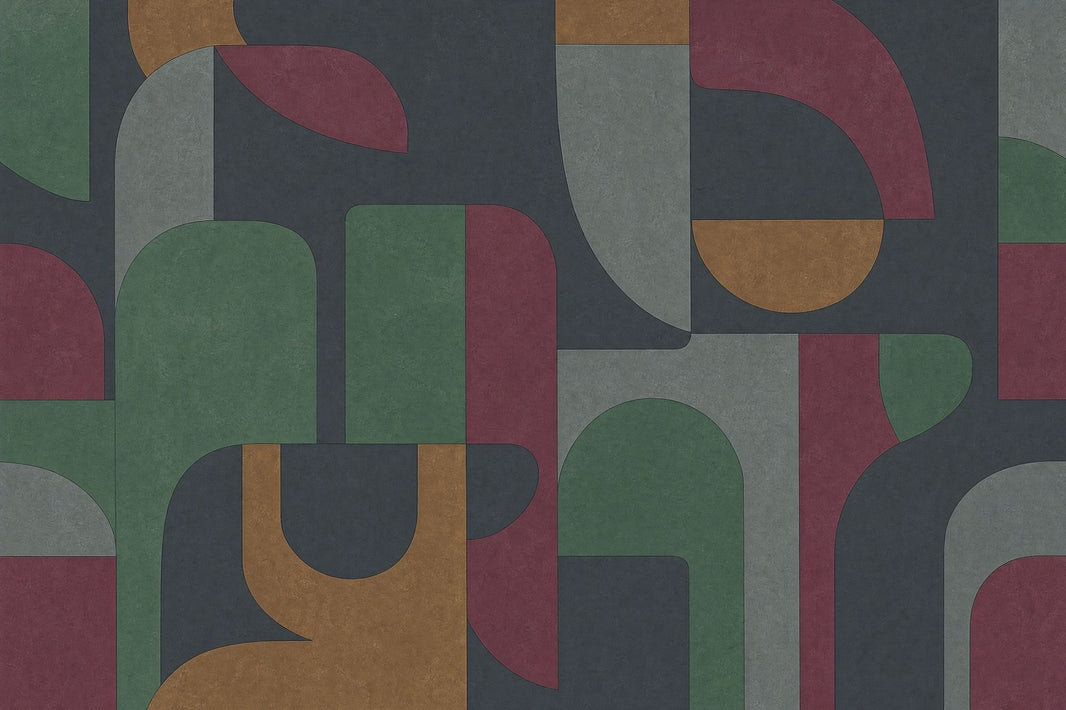 Mid Century Modern Wallpaper Geometric Removable Abstract Wall Decor pattern artwork