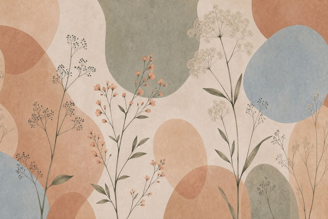 Watercolor Texture Wallpaper Pastel Botanical Removable Wildflower Wall Decor pattern artwork