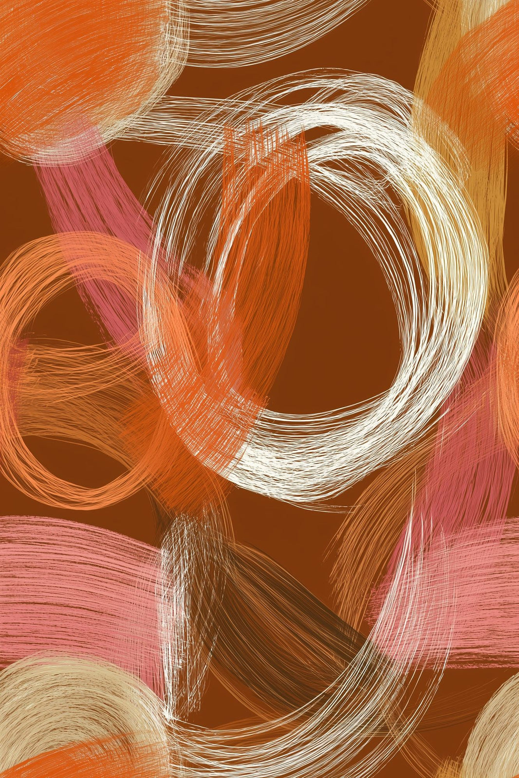 Brushstroke Circles Wallpaper Scribble Texture Modern Contemporary Decorative Mural pattern artwork