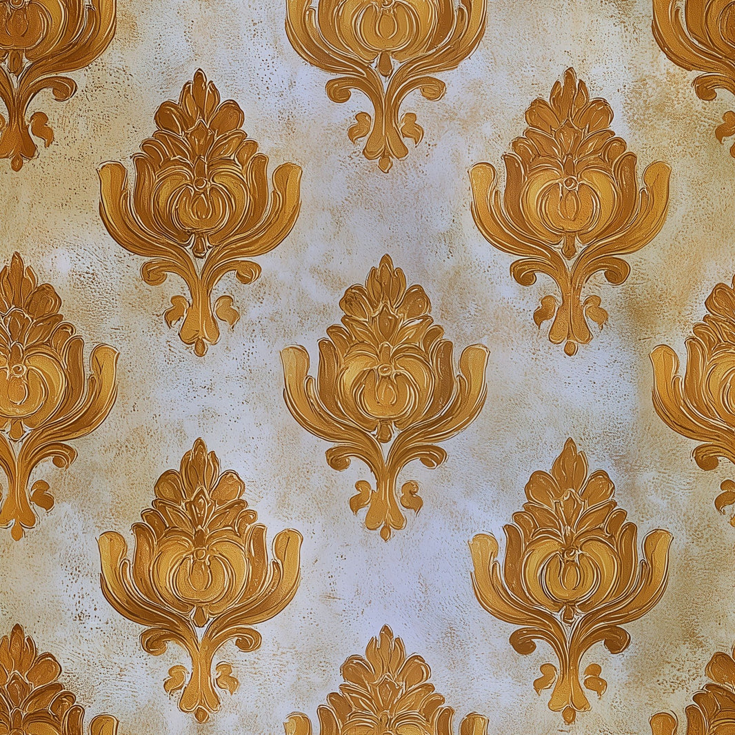 Gold Damask Wallpaper Ornate Floral Medallion Removable Traditional Classic Wall Double Roll pattern artwork
