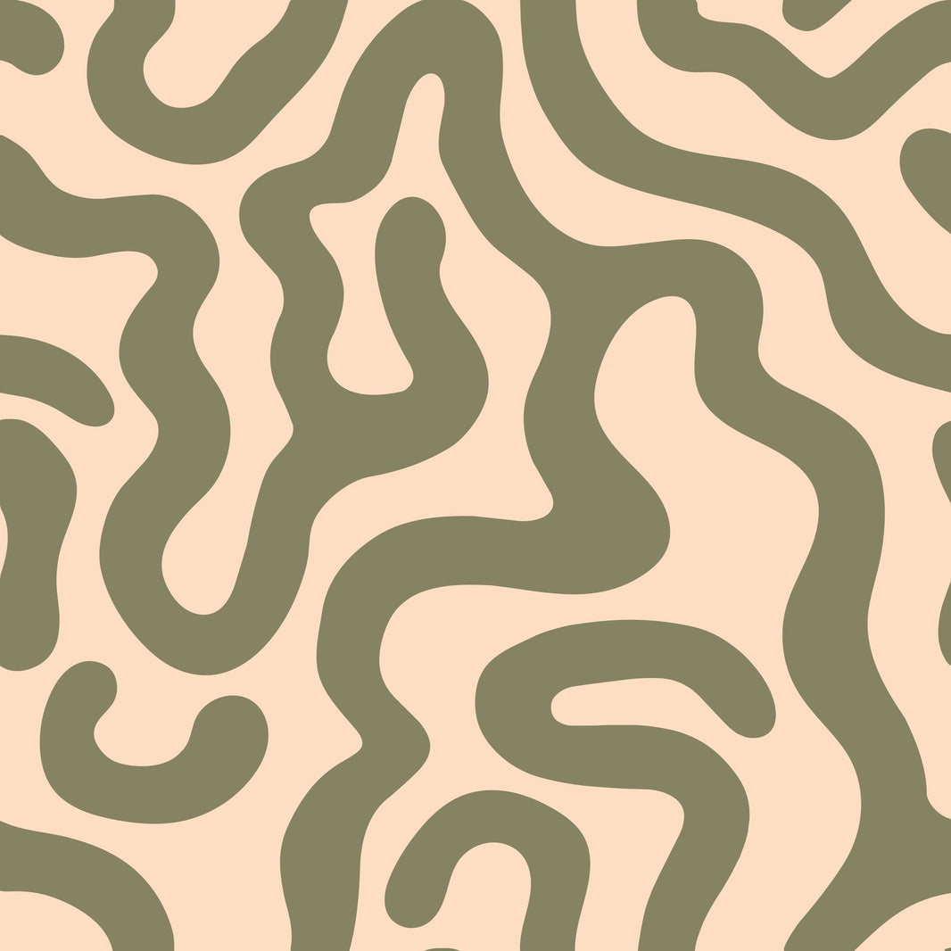 Organic Shapes Wallpaper Wavy Lines Removable Biomorphic Wall Double Roll pattern artwork