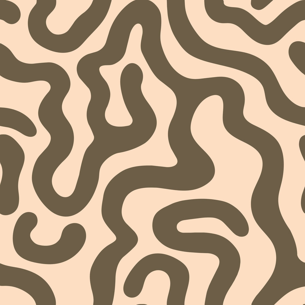 Abstract Wallpaper Organic Wavy Lines Biomorphic Shapes Decorative Mural pattern artwork