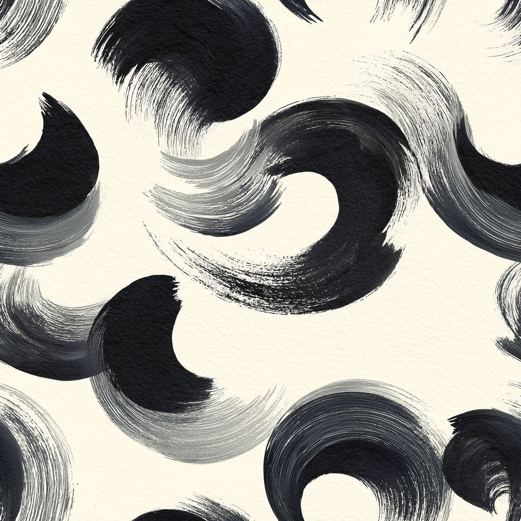 Abstract Brushstroke Wallpaper Black Ink Calligraphy Decorative Mural pattern artwork