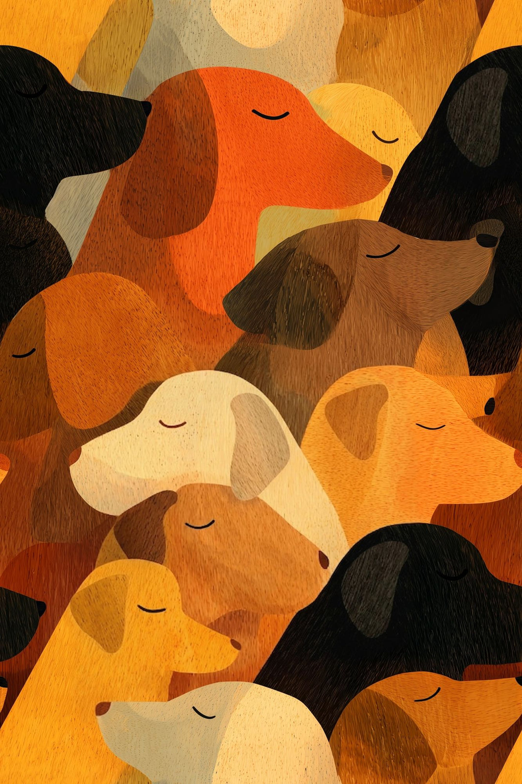 Dogs Wallpaper Animal Pattern Cozy Removable Wall Decor pattern artwork
