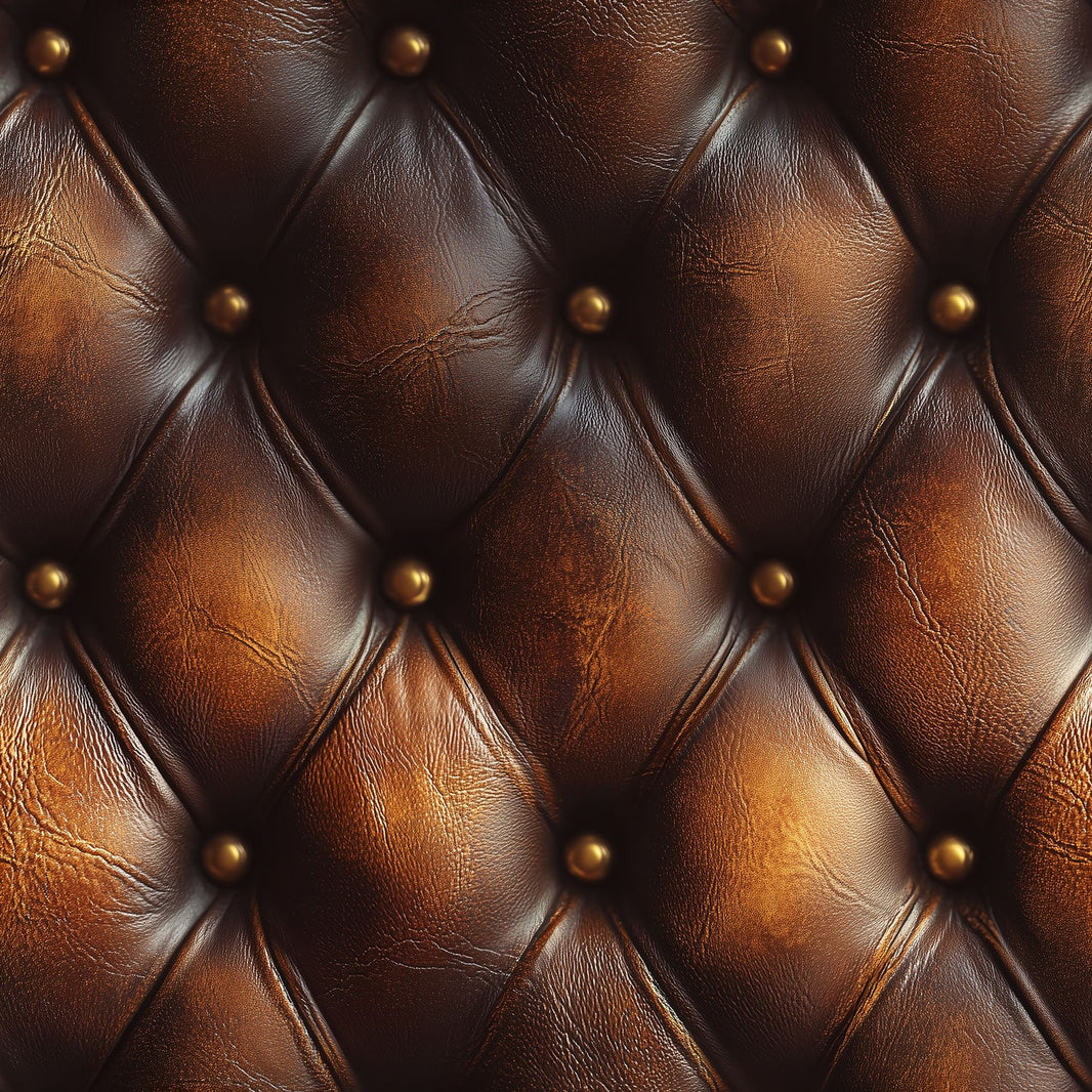 Dark Tufted Leather Wallpaper Diamond Quilted Chesterfield Style Decorative Mural pattern artwork