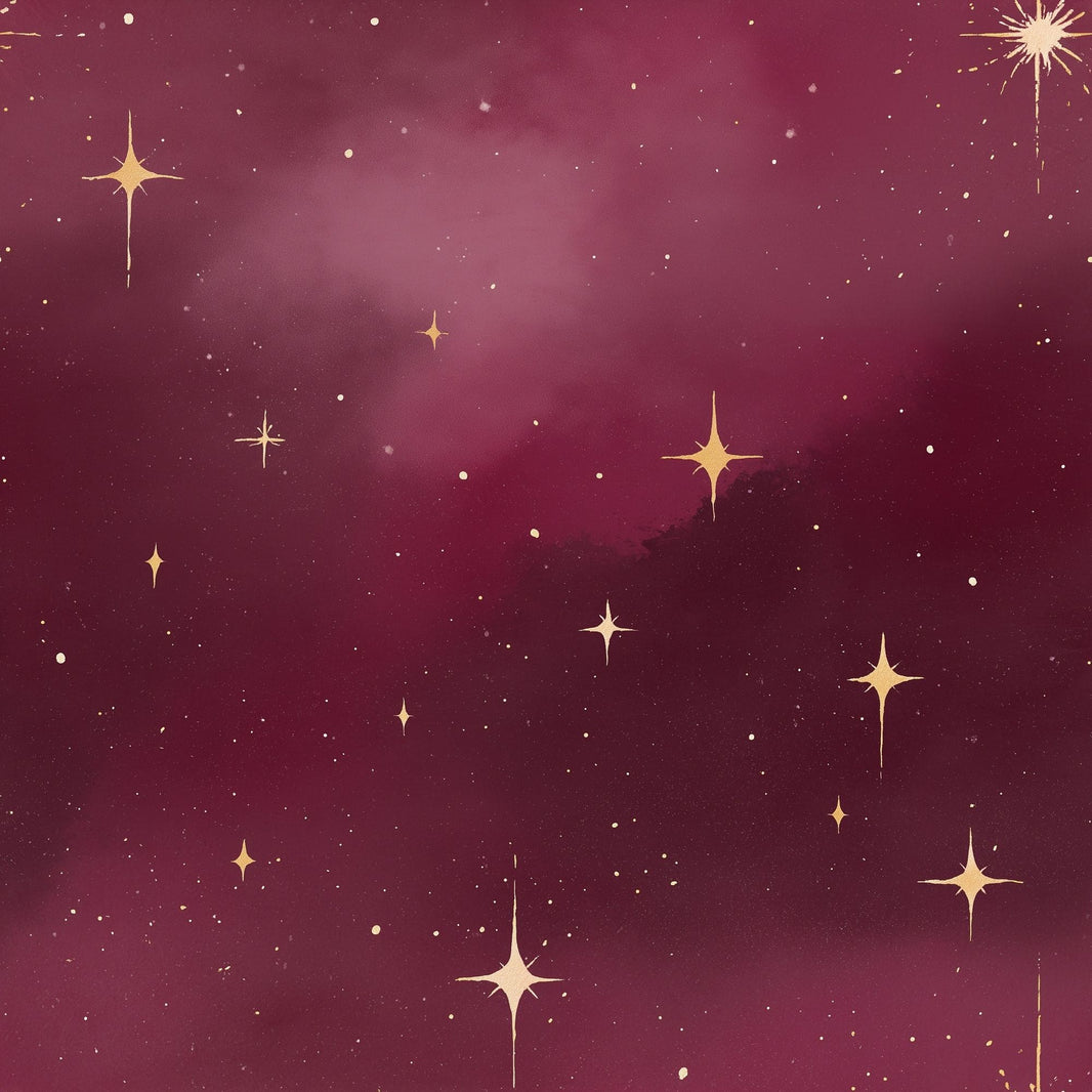 Dark Celestial Wallpaper Night Sky Removable Gold Starburst Wall Double Roll pattern artwork