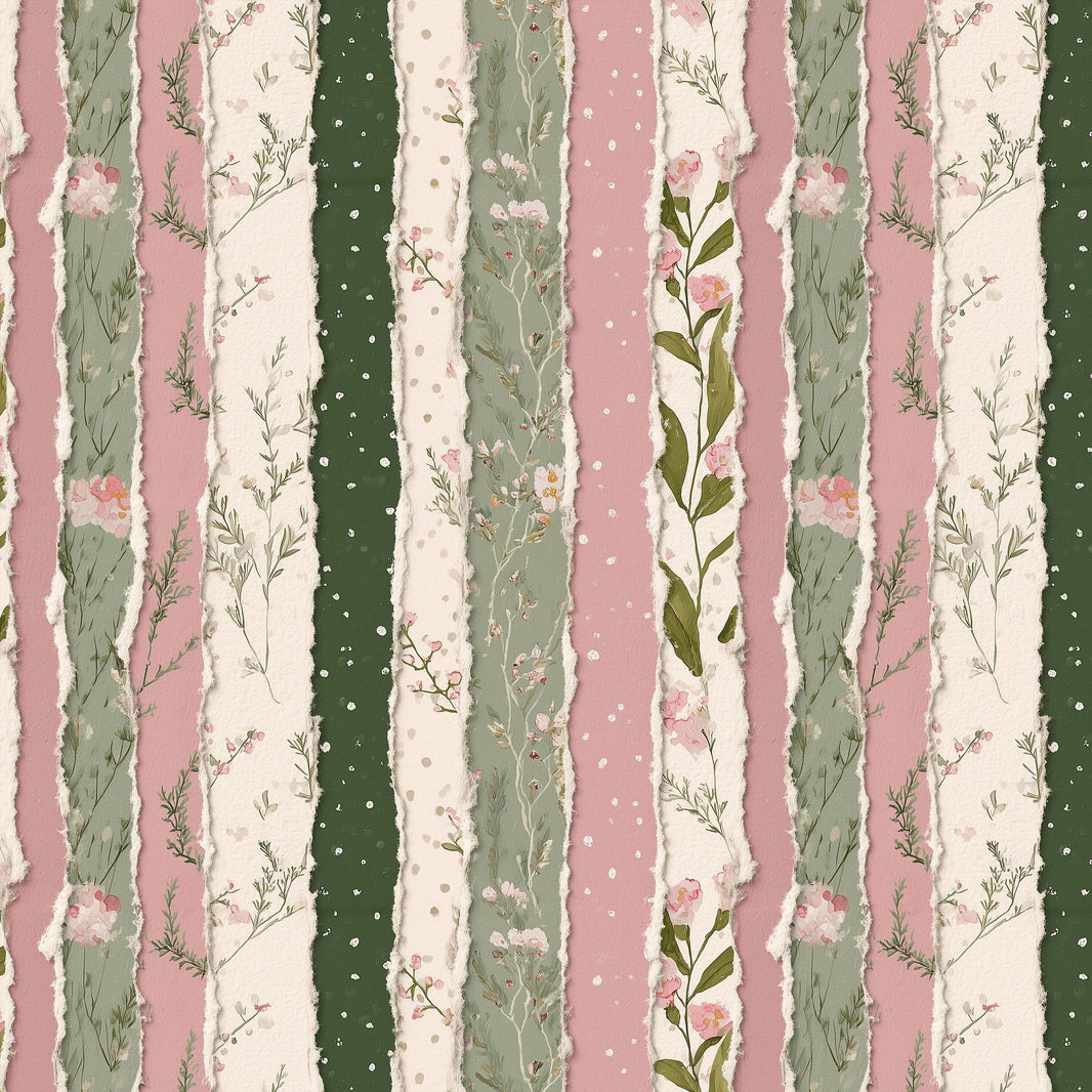 Paper Texture Wallpaper Watercolor Floral Removable Collage Wall Double Roll pattern artwork