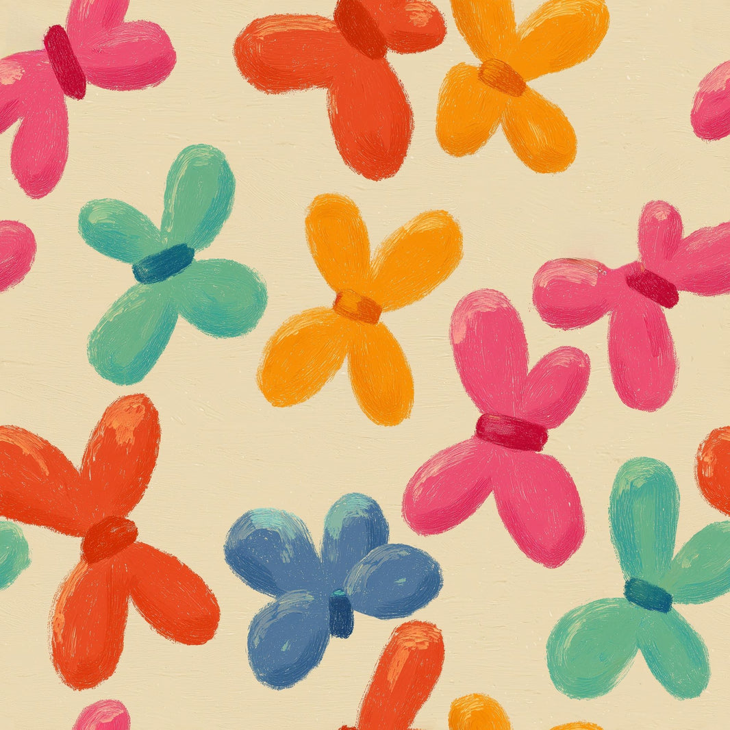 Abstract Floral Wallpaper Hand Painted Modern Boho Decorative Mural pattern artwork