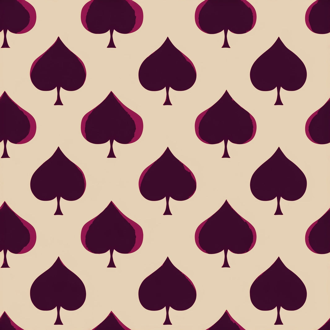 Spade Motif Wallpaper Playing Card Suit Removable Geometric Repeat Wall Double Roll pattern artwork