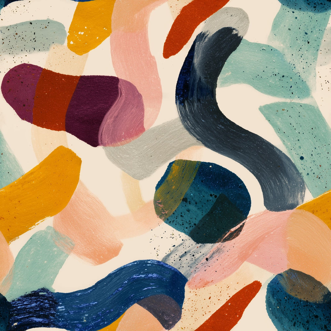 Painterly Brushstrokes Wallpaper Color Blocks Modern Contemporary Removable Wall Decor pattern artwork
