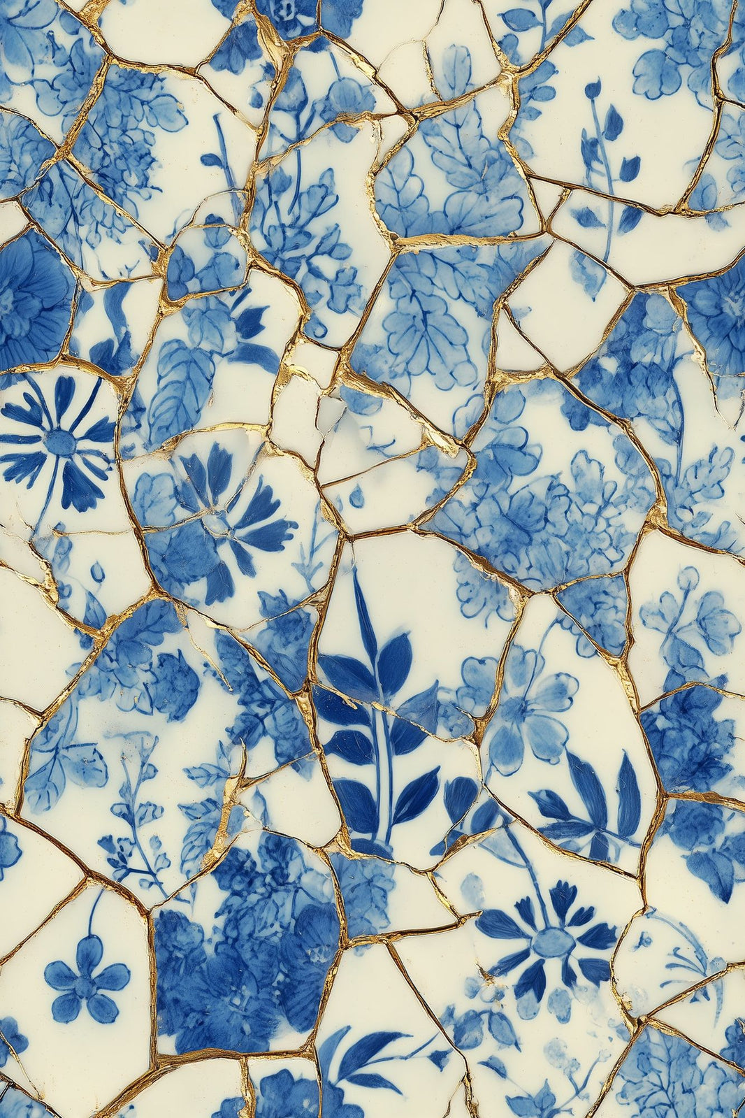White Background Wallpaper Floral Removable Kintsugi Wall Double Roll pattern artwork