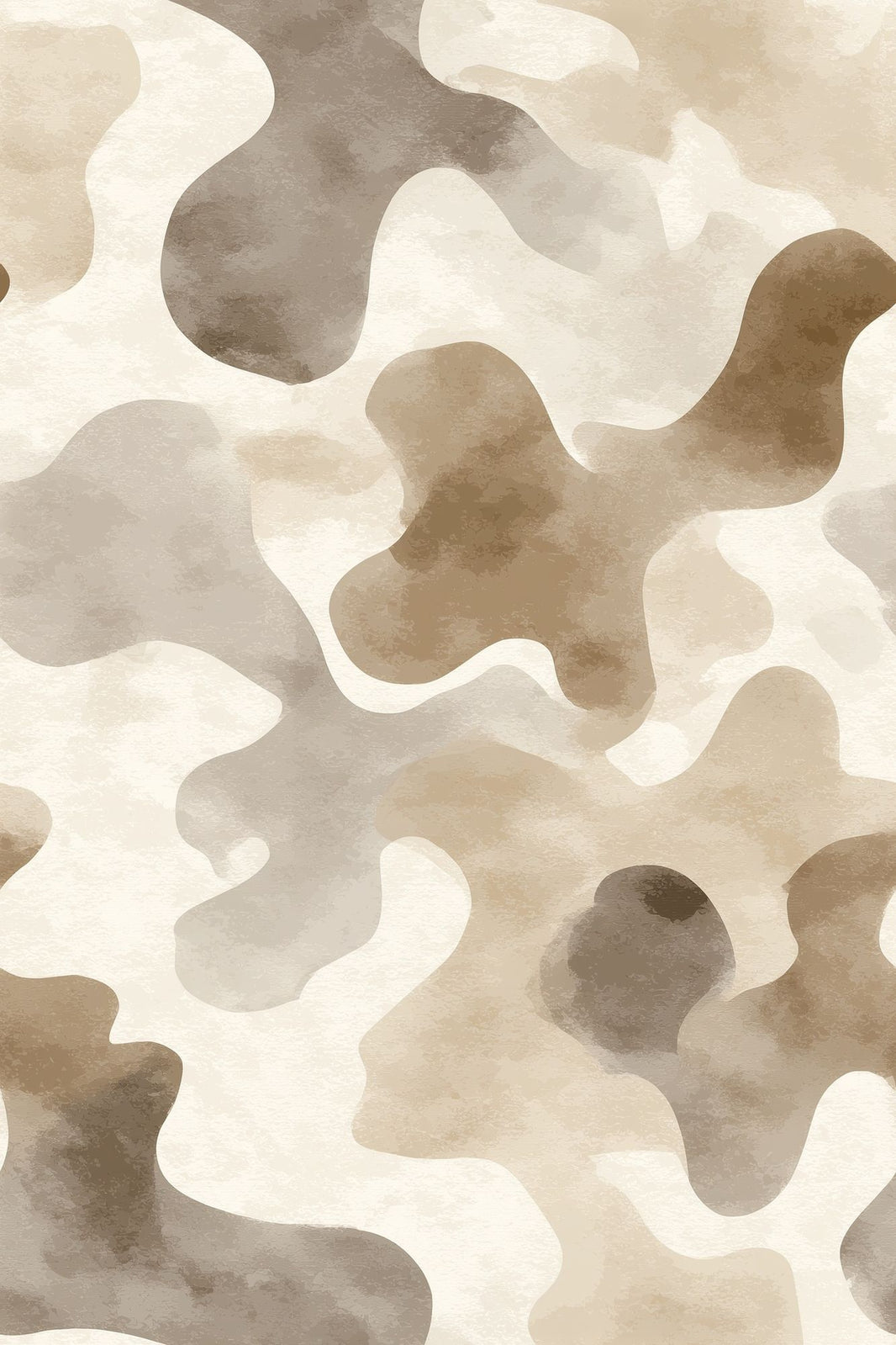 Abstract Camouflage Wallpaper Neutral Beige Removable Organic Blobs Wall Double Roll pattern artwork