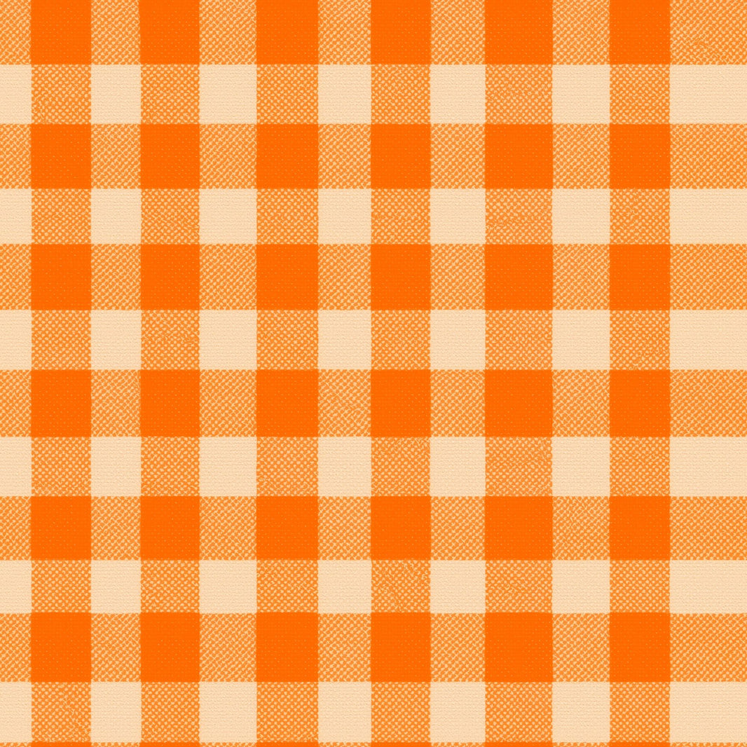 Orange Gingham Wallpaper Checkered Pattern Picnic Tablecloth Decorative Mural pattern artwork