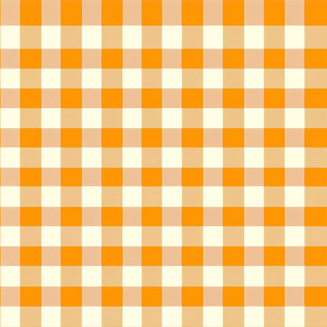 Orange Gingham Wallpaper Checkered Pattern Farmhouse Kitchen Removable Wall Decor pattern artwork