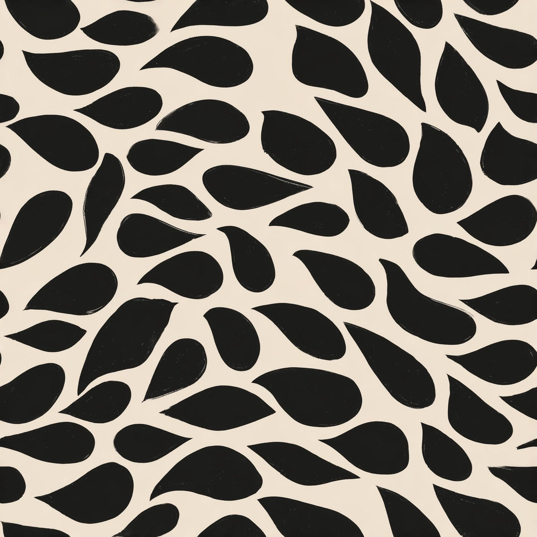 Solid Black Wallpaper Inkblot Abstract Removable Wall Decor pattern artwork