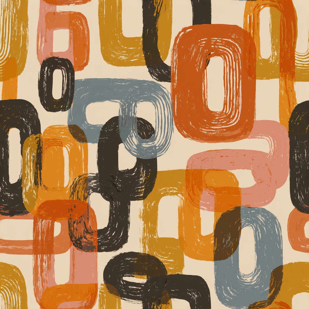 Mid-Century Modern Wallpaper Retro Removable Geometric Wall Double Roll pattern artwork