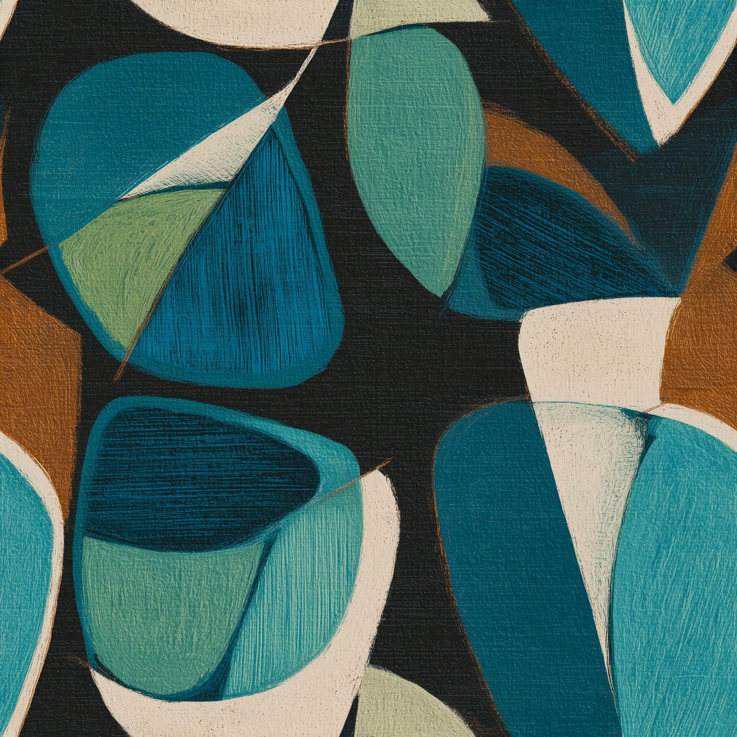 Mid Century Modern Wallpaper Abstract Geometric Removable Wall Decor pattern artwork