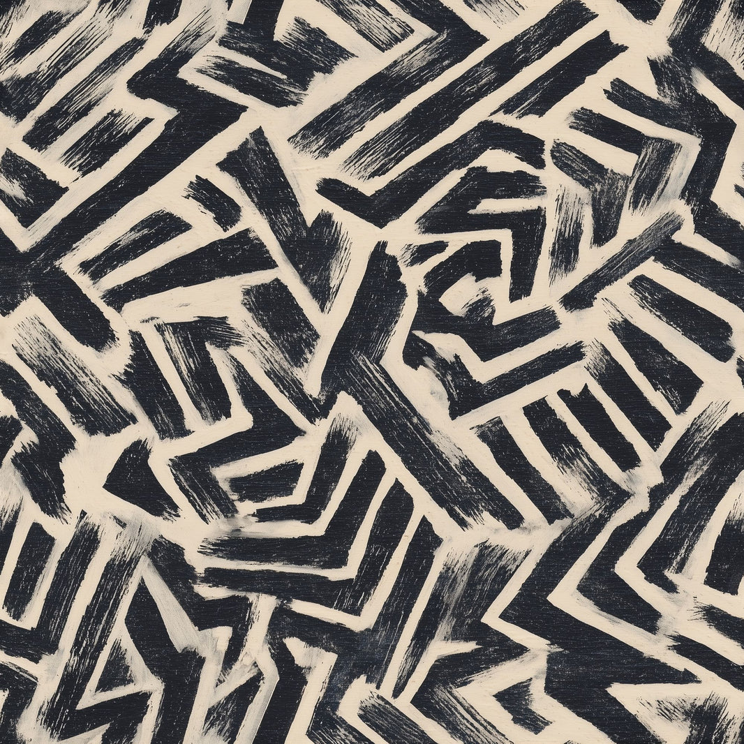 Abstract Geometric Wallpaper Bold Brushstroke Graphic Zigzag Decorative Mural pattern artwork