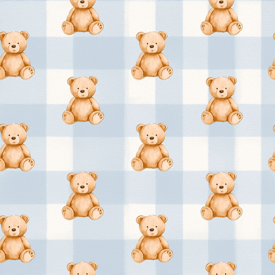 Paper Texture Wallpaper Cute Teddy Bears Removable Gingham Wall Double Roll pattern artwork