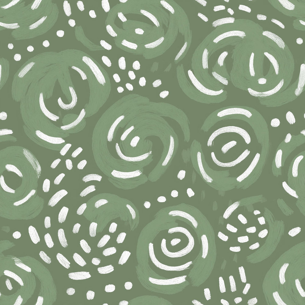 Abstract Wallpaper Painterly Sage Green Decorative Mural pattern artwork
