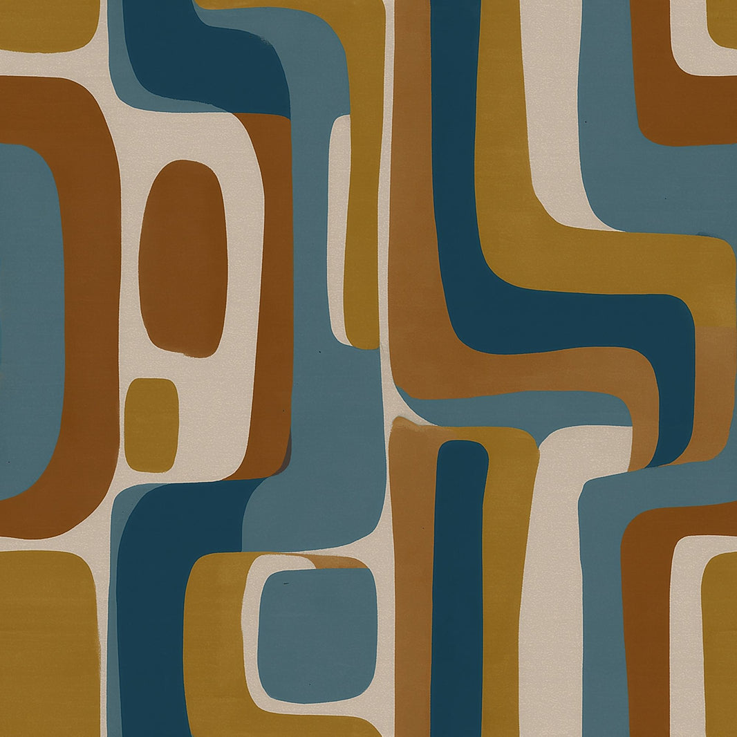 Mid Century Modern Wallpaper Retro Vintage Removable Wall Decor pattern artwork