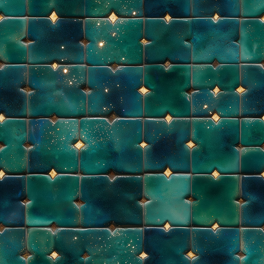 Geometric Tile Wallpaper Moroccan Mosaic Glazed Ceramic Removable Wall Decor pattern artwork