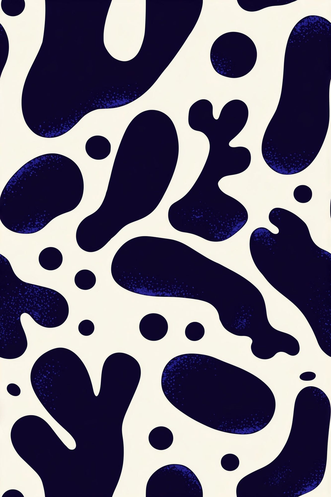 Abstract Wallpaper Dark Navy Organic Blobs Removable Wall Decor pattern artwork