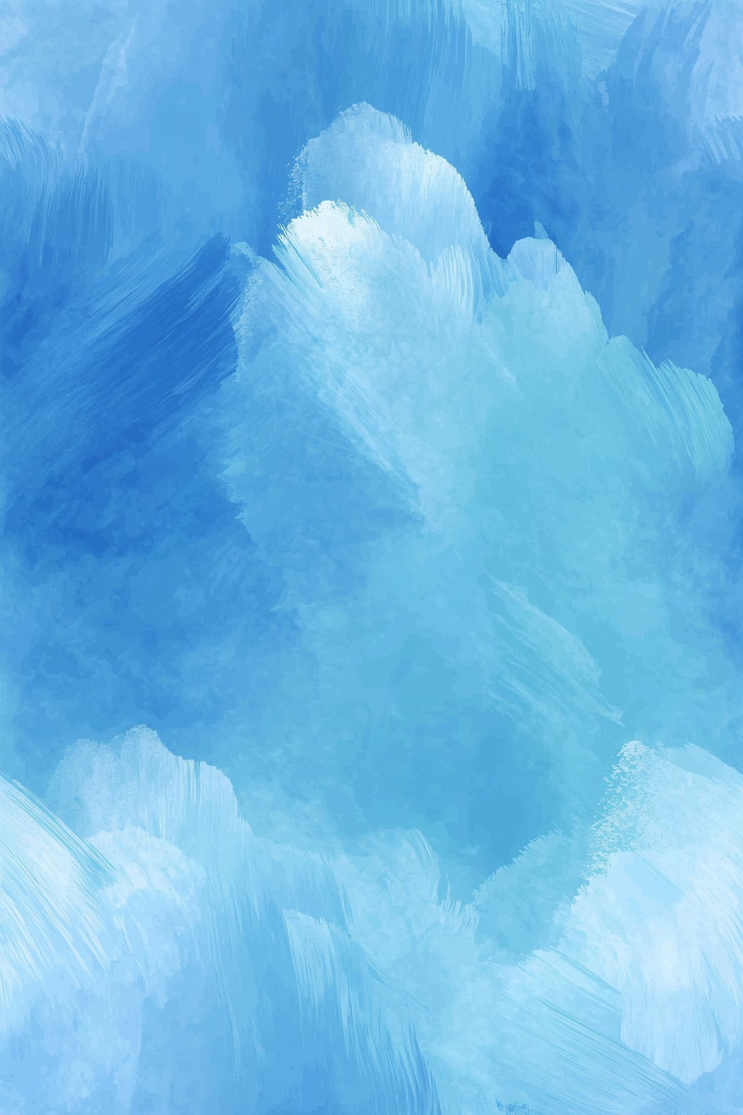 Abstract Watercolor Wallpaper Blue Ombre Painterly Brushstrokes Removable Wall Decor pattern artwork
