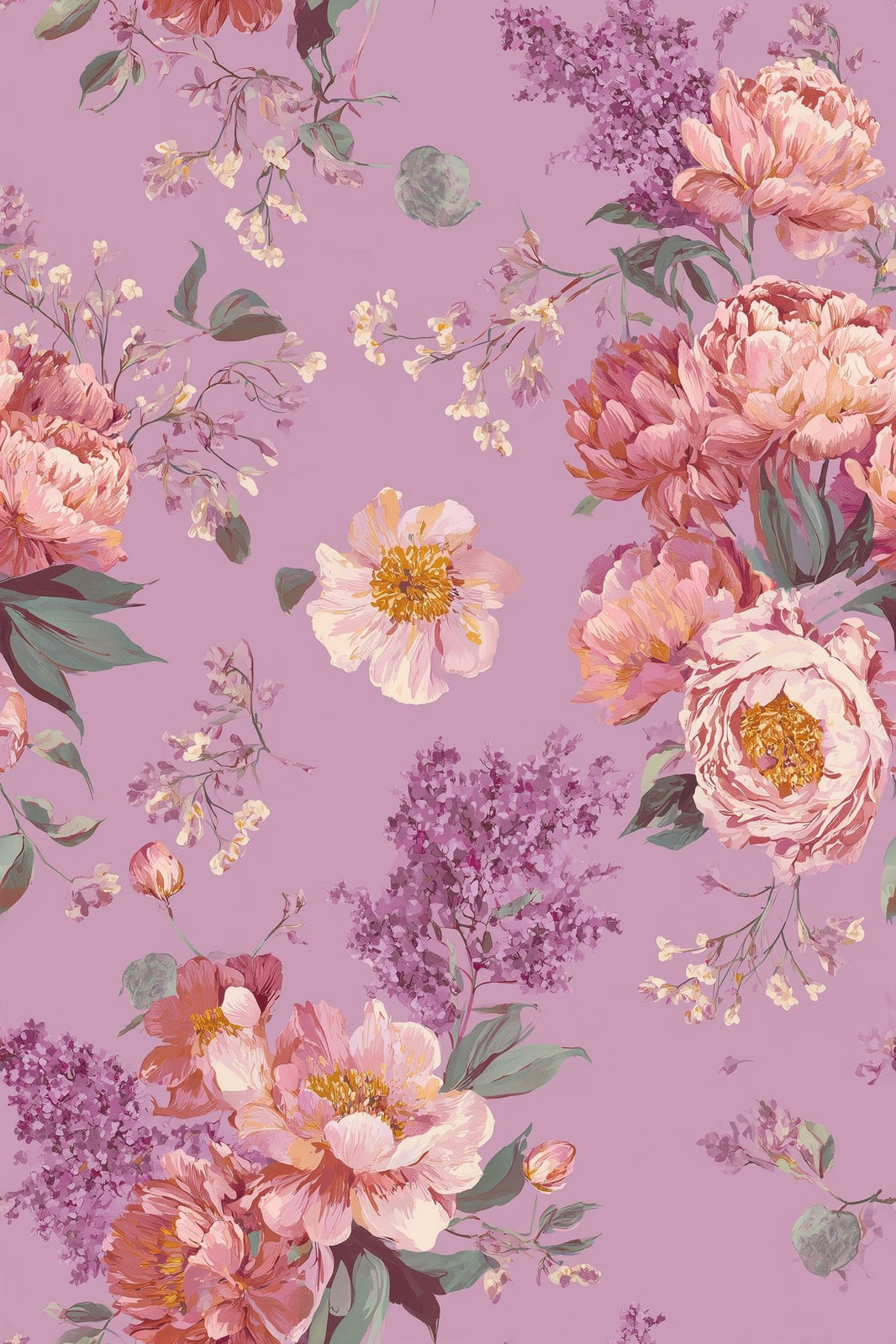 Muted Green Wallpaper Pastel Floral Removable Watercolor Wall Double Roll pattern artwork