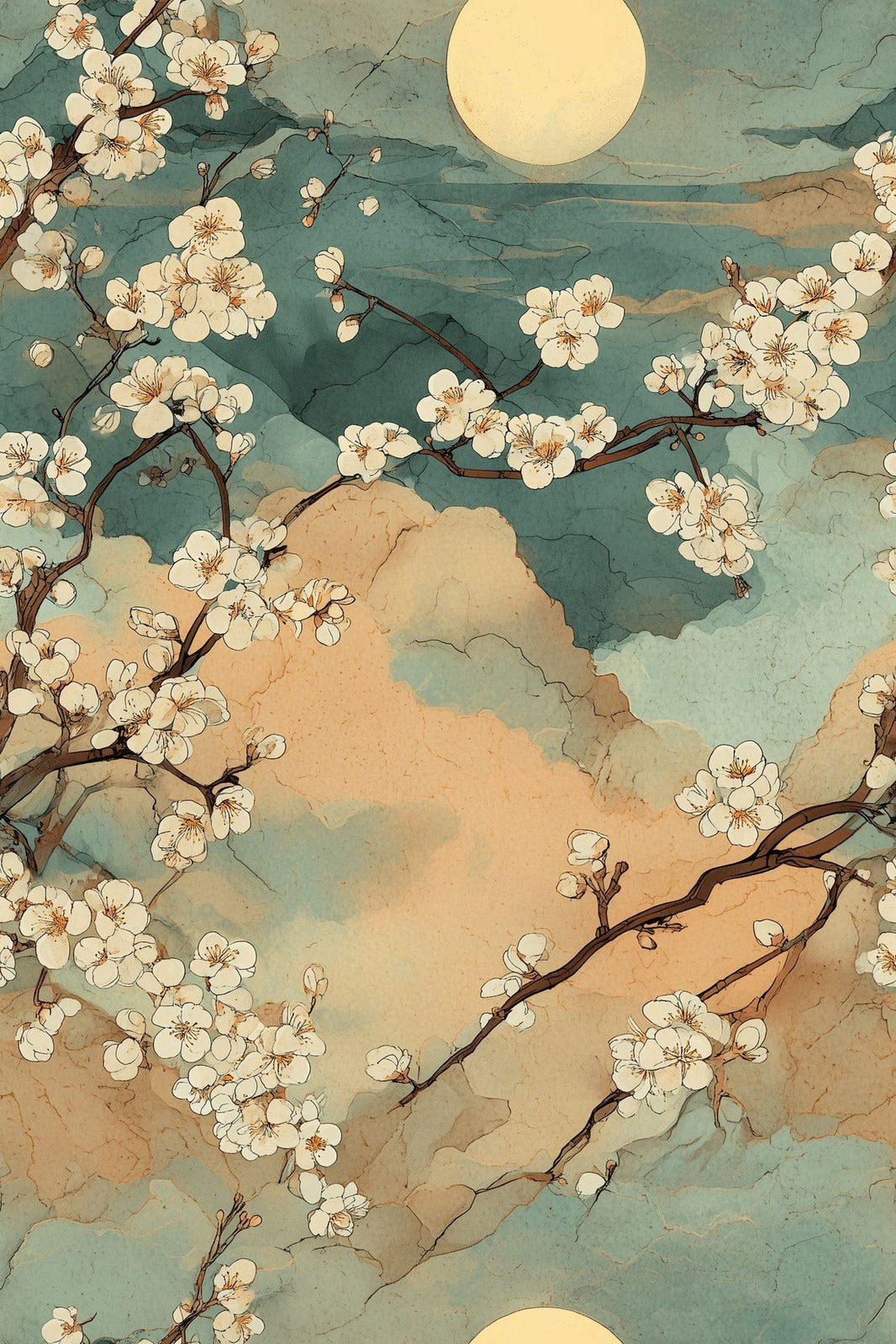 Paper Texture Wallpaper Watercolor Removable Chinoiserie Wall Double Roll pattern artwork