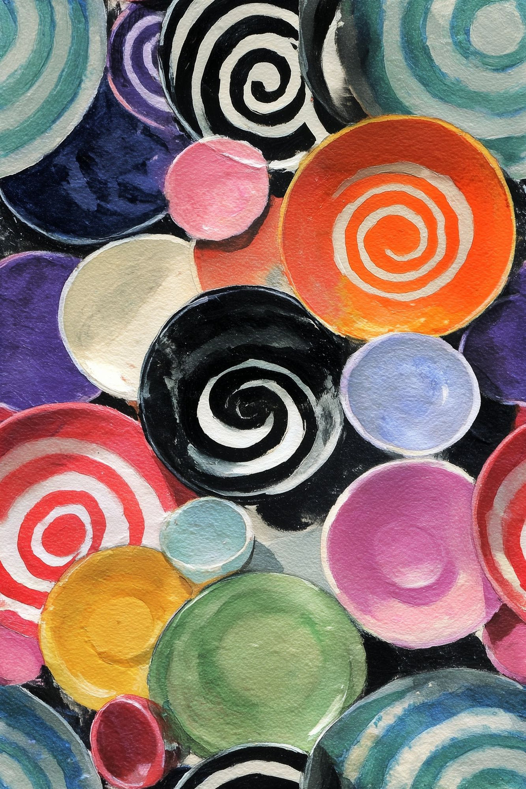 Geometric Circles Wallpaper Spirals Modern Art Decorative Mural pattern artwork