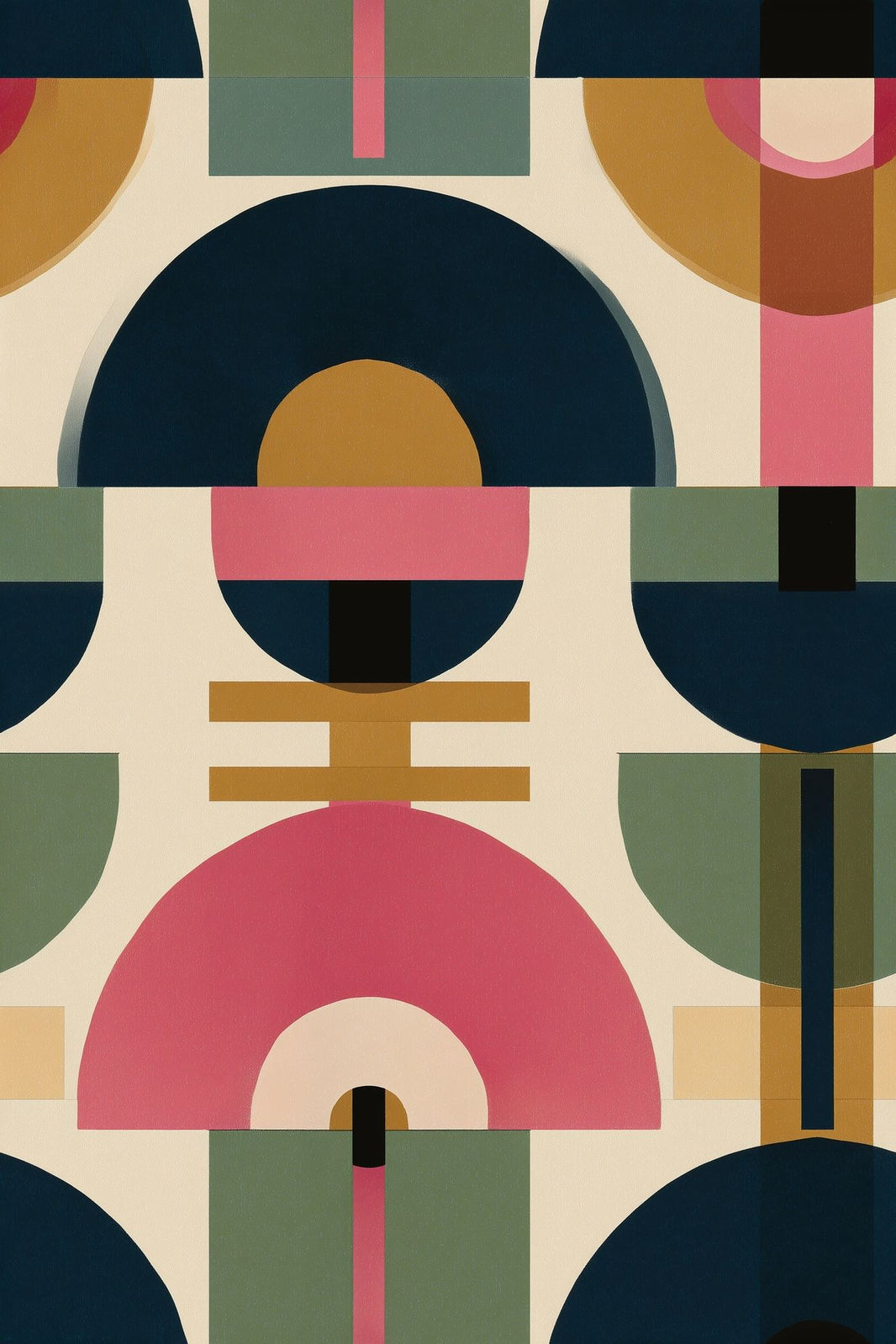 Mid Century Modern Wallpaper Geometric Shapes Retro Removable Wall Decor pattern artwork