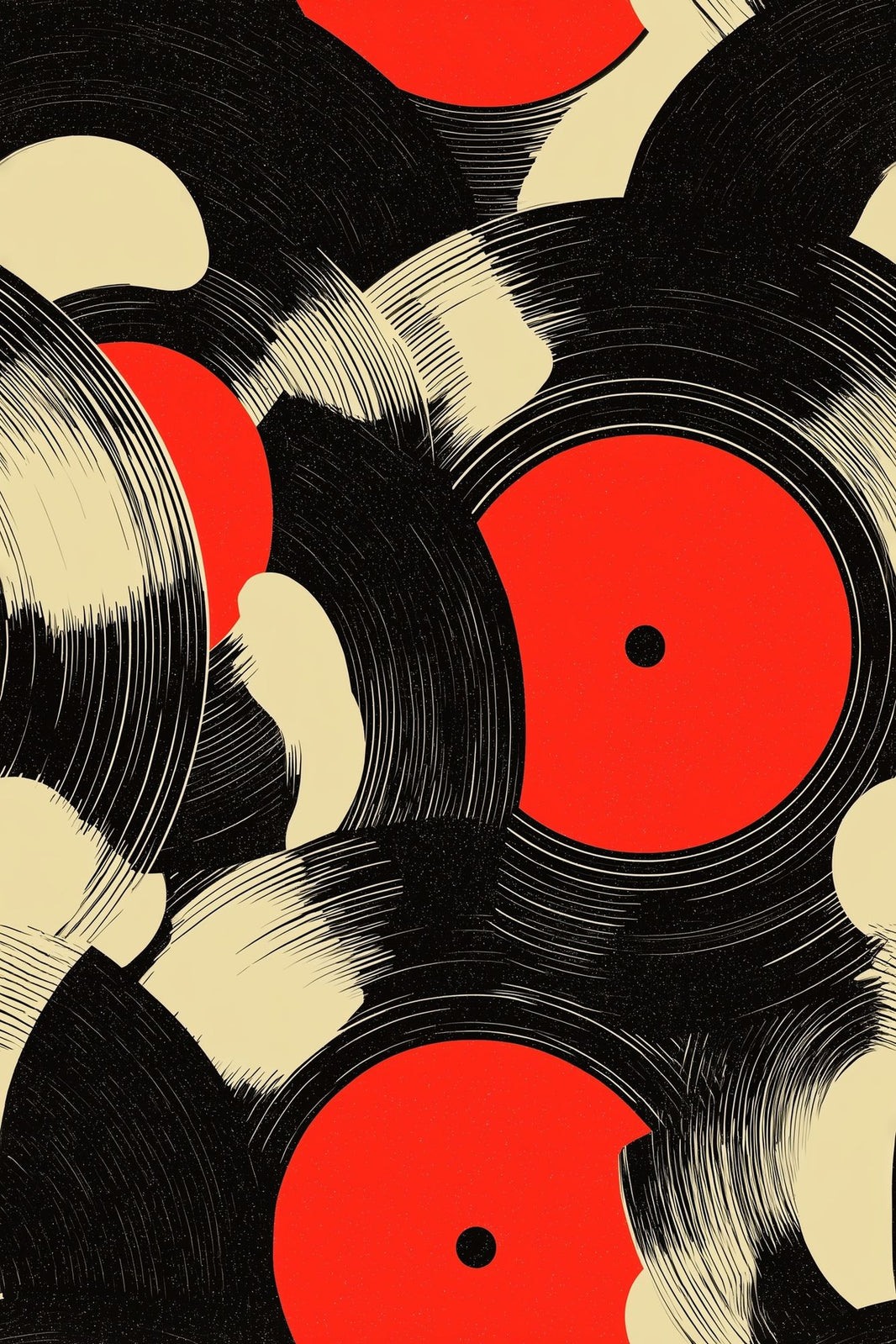 Vinyl Records Wallpaper Abstract Removable Retro Wall Double Roll pattern artwork