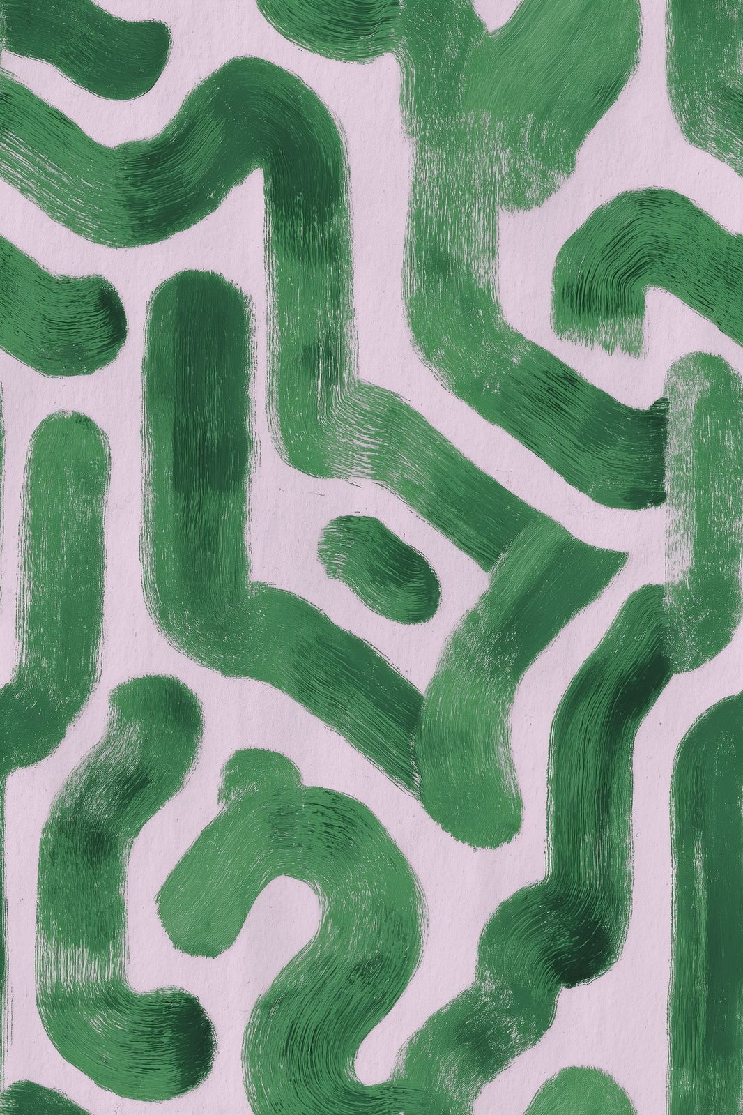 Green Brushstrokes Wallpaper Painterly Organic Shapes Decorative Mural pattern artwork