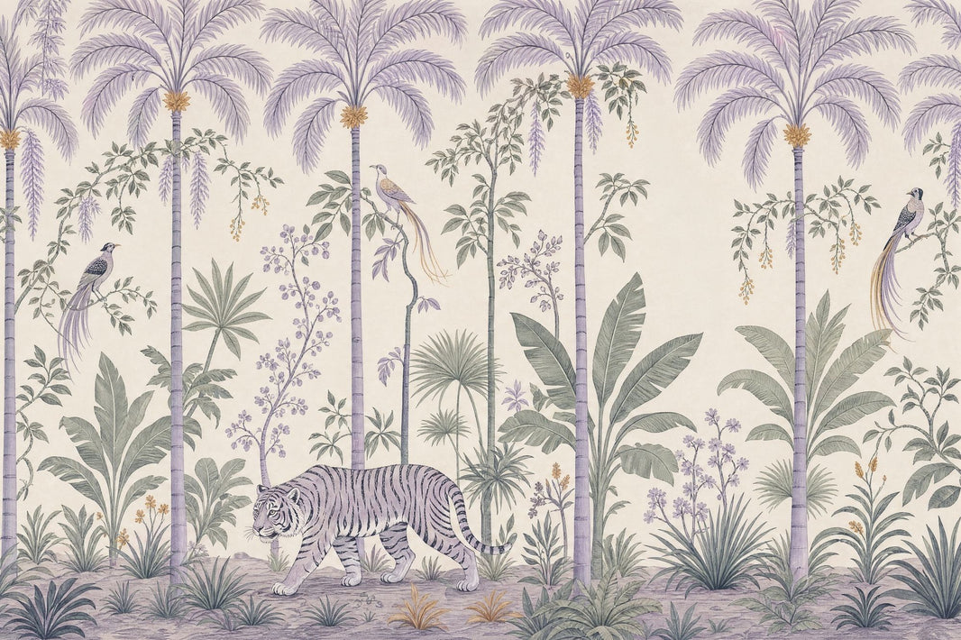 Tropical Jungle Wallpaper Palm Trees Chinoiserie Wall Mural pattern artwork