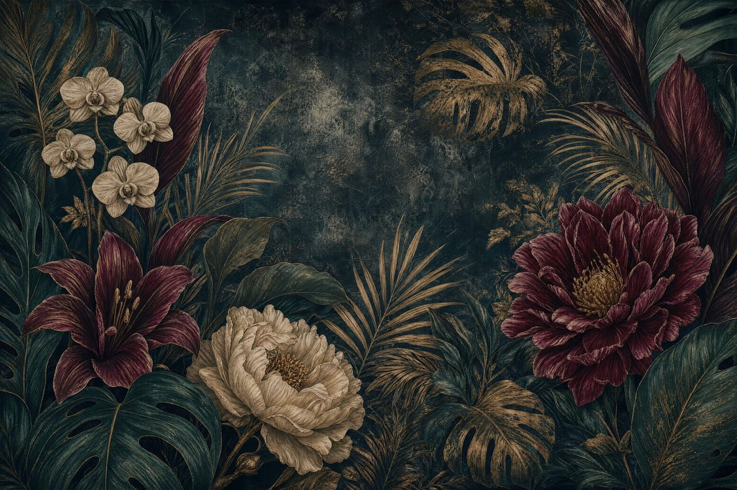 Vintage Tropical Wallpaper Tropical Removable Tropical Wall Decor pattern artwork