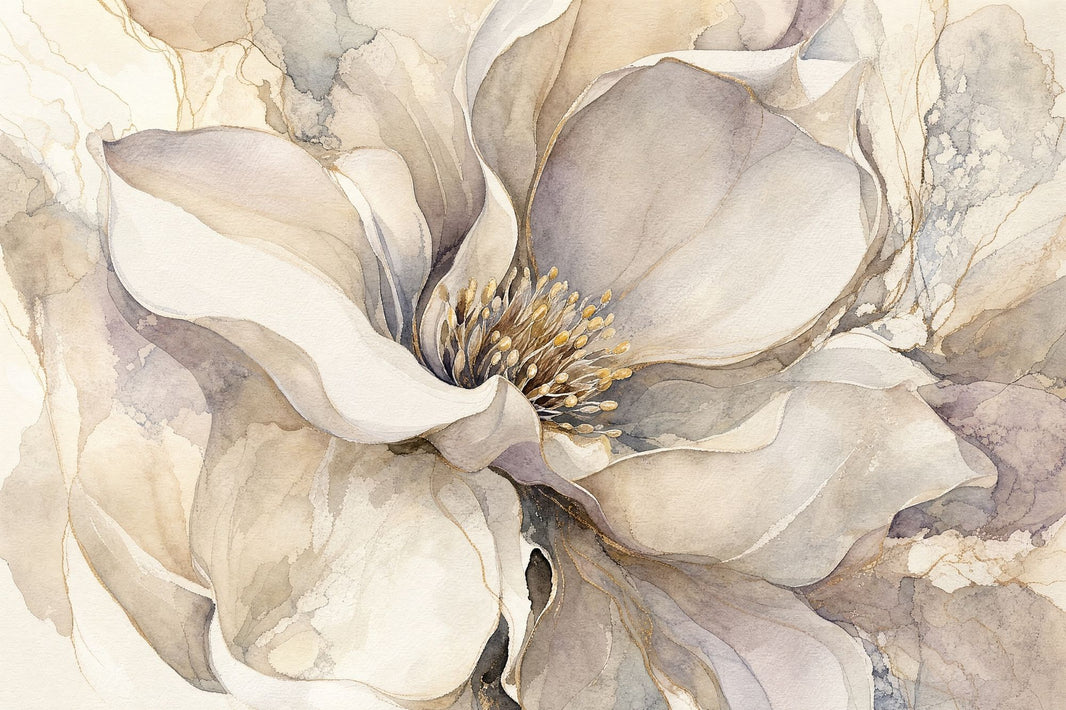 Large Floral Wallpaper Watercolor Flower Abstract Botanical Wall Mural pattern artwork
