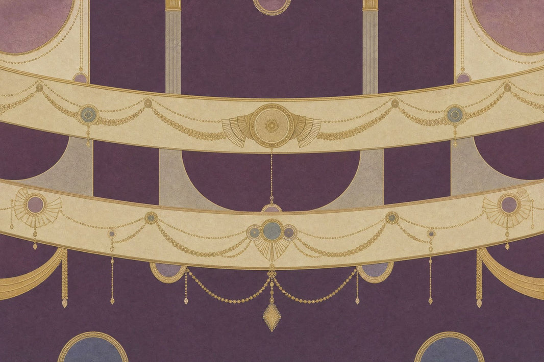 Purple Background Wallpaper Textured Removable Ornate Wall Decor pattern artwork