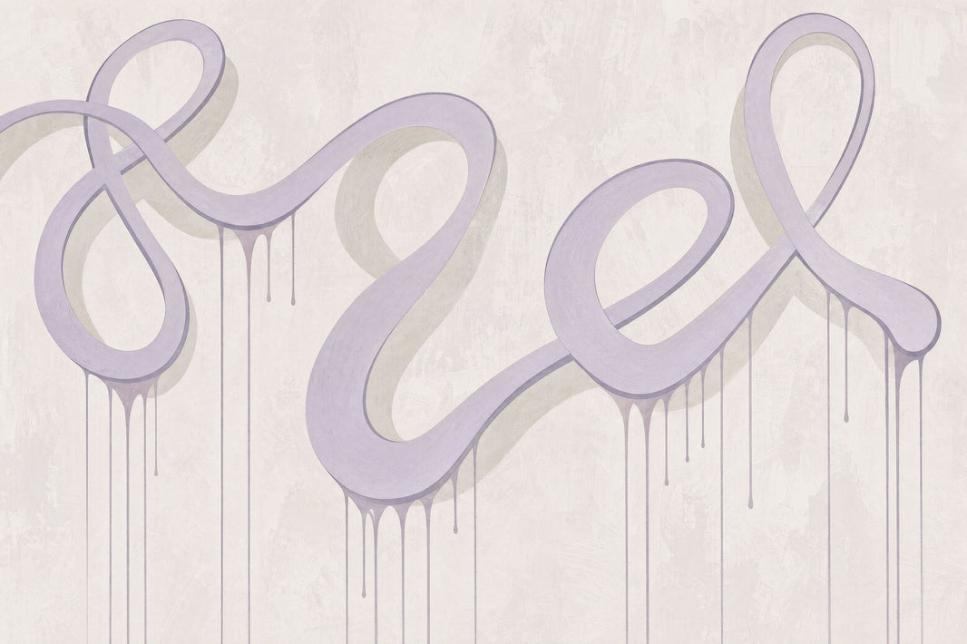 Abstract Wallpaper Lavender Ribbon Removable Paint Drips Wall Decor pattern artwork