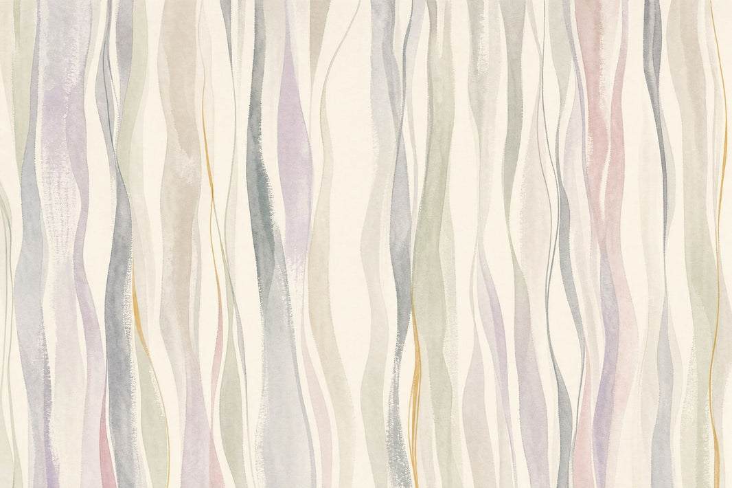 Wavy Stripes Wallpaper Watercolor Abstract Removable Wall Decor pattern artwork
