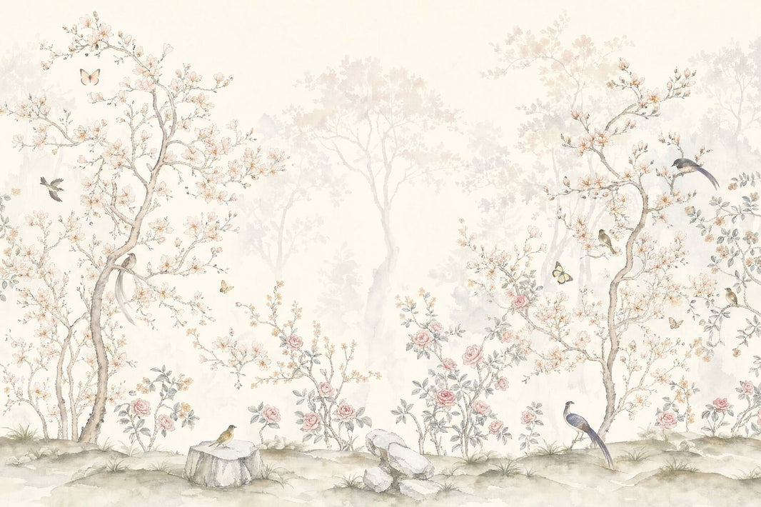 Chinoiserie Wallpaper Floral Removable Garden Wall Decor pattern artwork