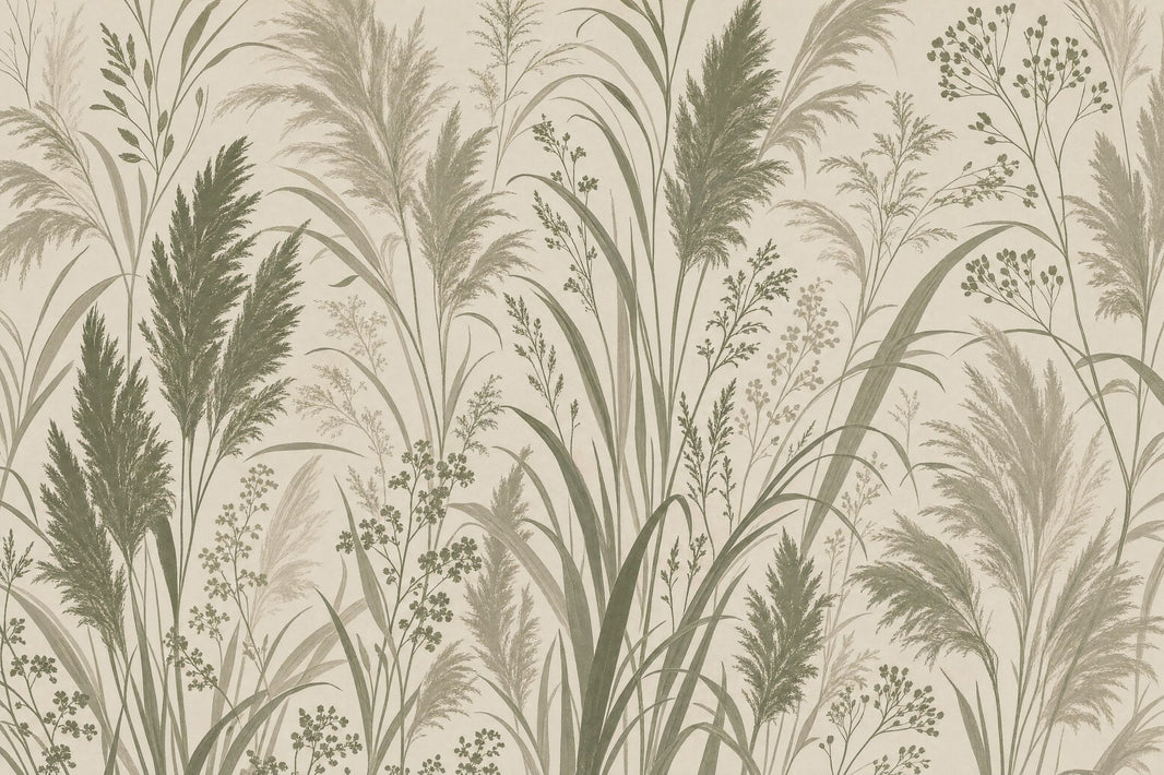Botanical Wallpaper Wild Grasses Meadow Wall Mural pattern artwork