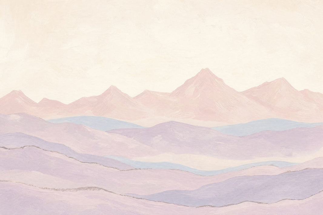 Pastel Mountains Wallpaper Landscape Removable Soft Hills Wall Decor pattern artwork