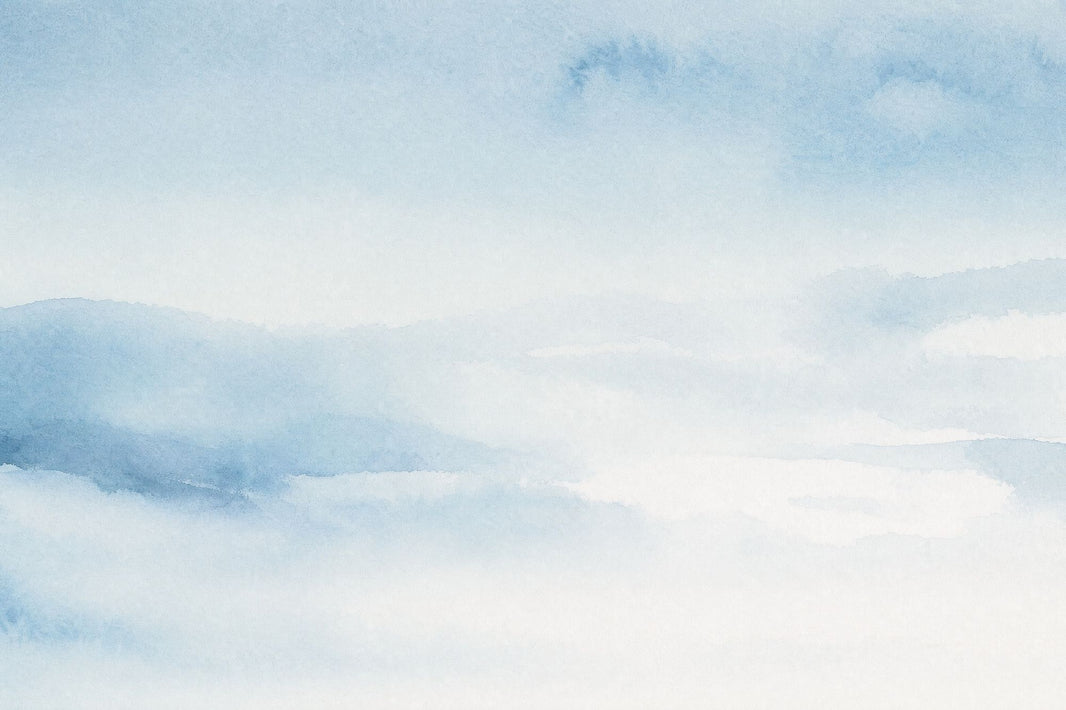 Abstract Watercolor Wallpaper Blue Wash Soft Horizon Removable Wall Decor pattern artwork