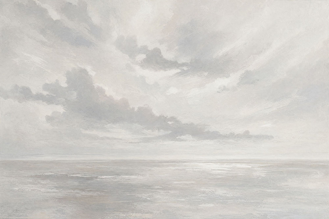 Cloudy Sky Wallpaper Overcast Misty Horizon Wall Mural pattern artwork