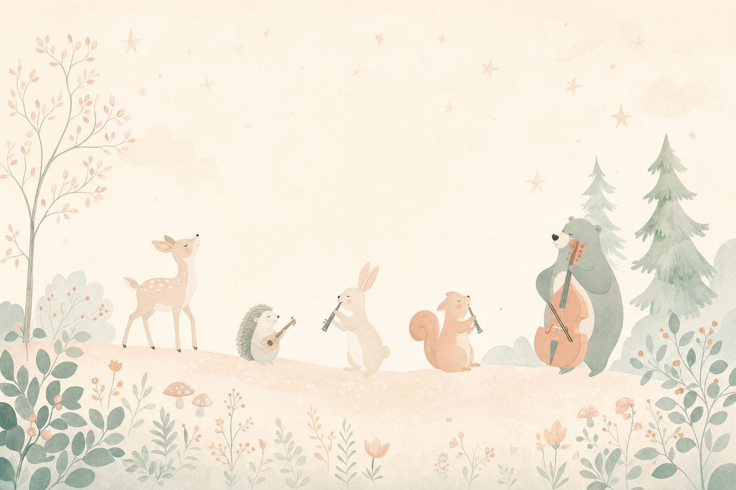Whimsical Forest Wallpaper Muted Green Wallpaper Wall Mural pattern artwork