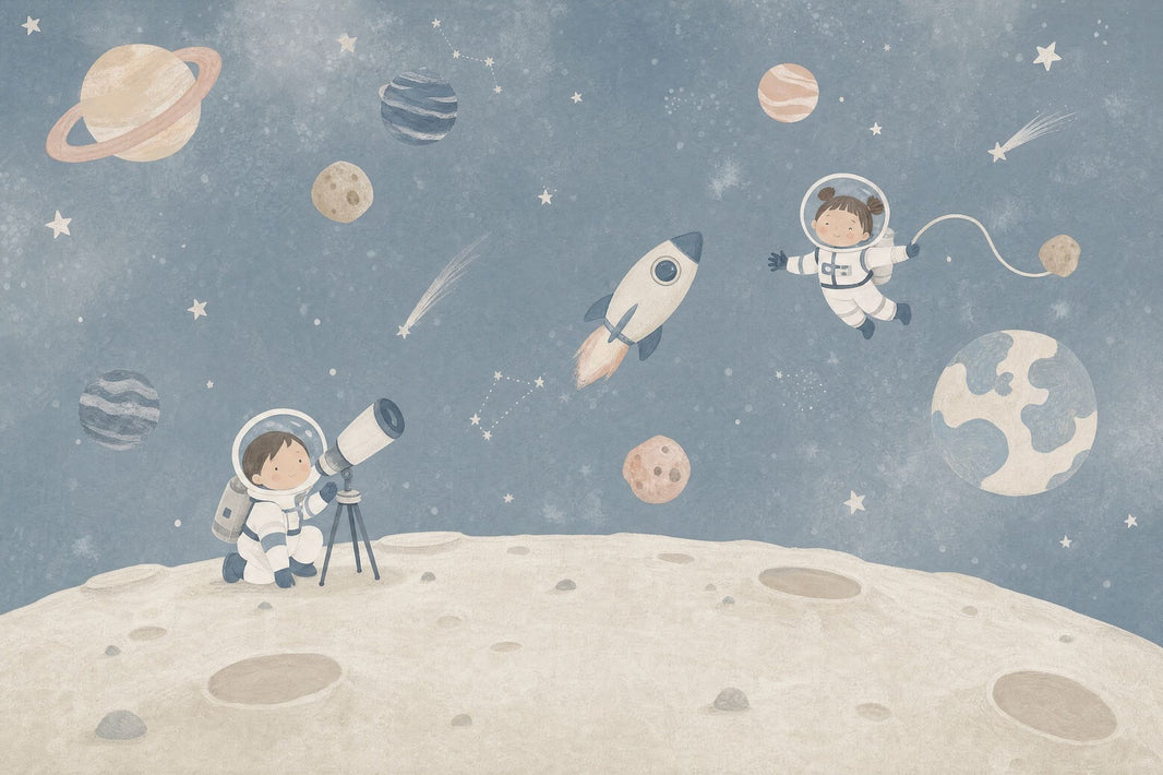 Floating In Space Wallpaper Outer Space Removable Kids Room Wall Decor pattern artwork