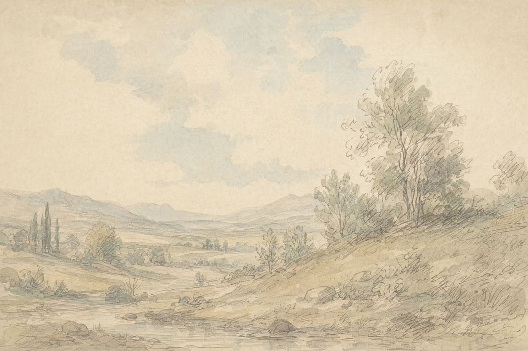 Vintage Landscape Wallpaper Countryside Rolling Hills Wall Mural pattern artwork