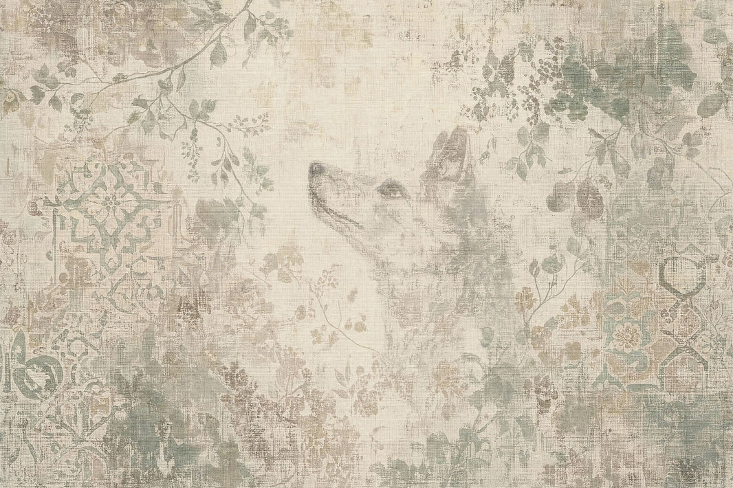 Vintage Floral Wallpaper Distressed Texture Botanical Removable Wall Decor pattern artwork